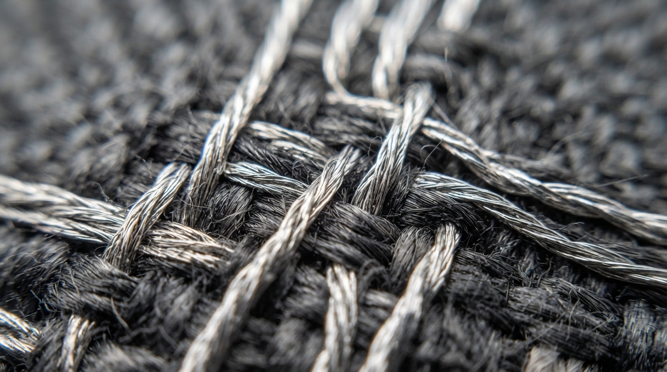 Macro view of a conductive woven textile